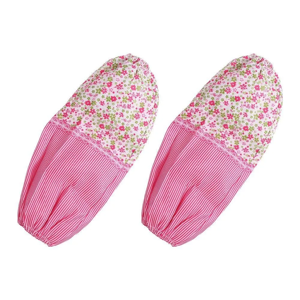 1 Pair Waterproof Striped Floral Oversleeves Antifouling Dustproof Arm Cover Sunscreen Long Women's Sleeves Housework