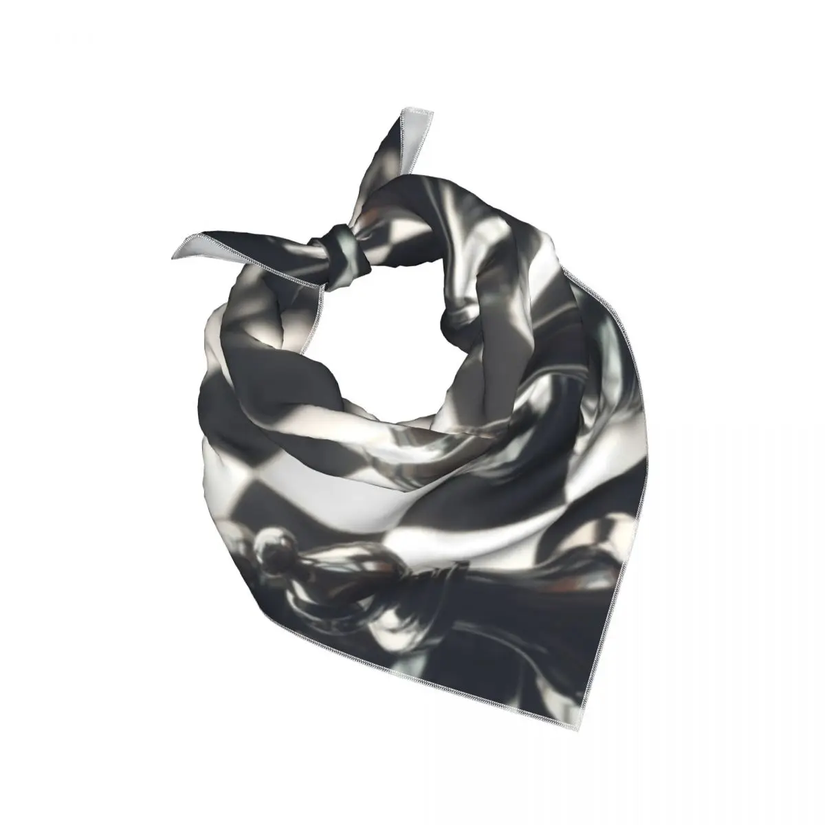 Women Imitation Silk Square Scarf Pieces Of Chess Game Image Smooth Satin Kerchief Neck Scarf Head Wrap Bandana Lady Shawl Gift