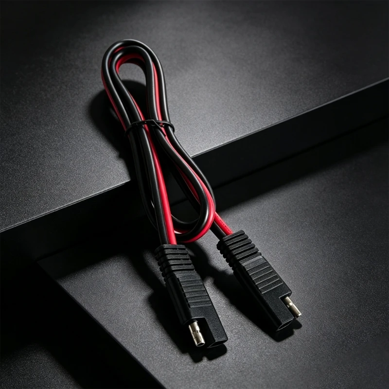 2 Pin Battery Extension Cable 1 Meter Male to Female Wire for Solar Battery Wiring, Motorcycle Battery Use and Vehicle 896C