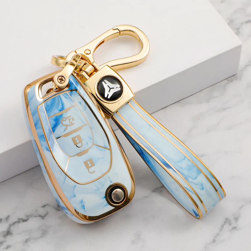 

TPU Jade Pattern Car Key Case Cover For Chevrolet Trax Malibu Cruze Spark Sonic Camaro Volt Bolt 2014- 2018