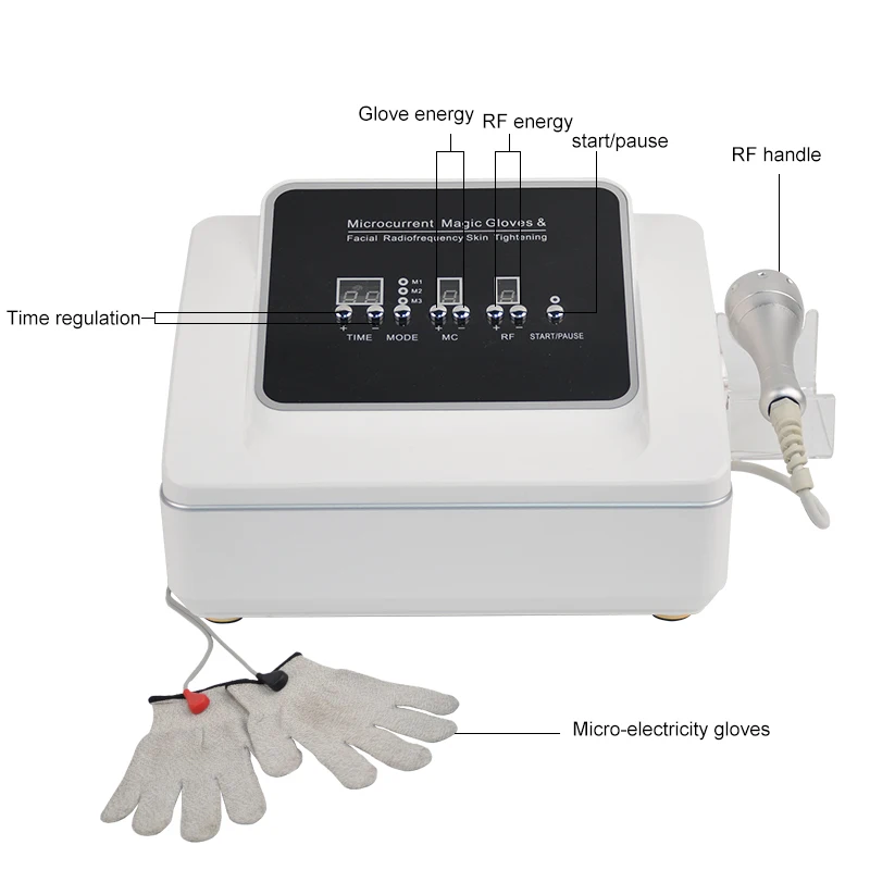 Beauty Spa Salon Home Use EMS Microcurrent Gloves Face Lifting micro current machine rf radio frequency massage Facial Toning