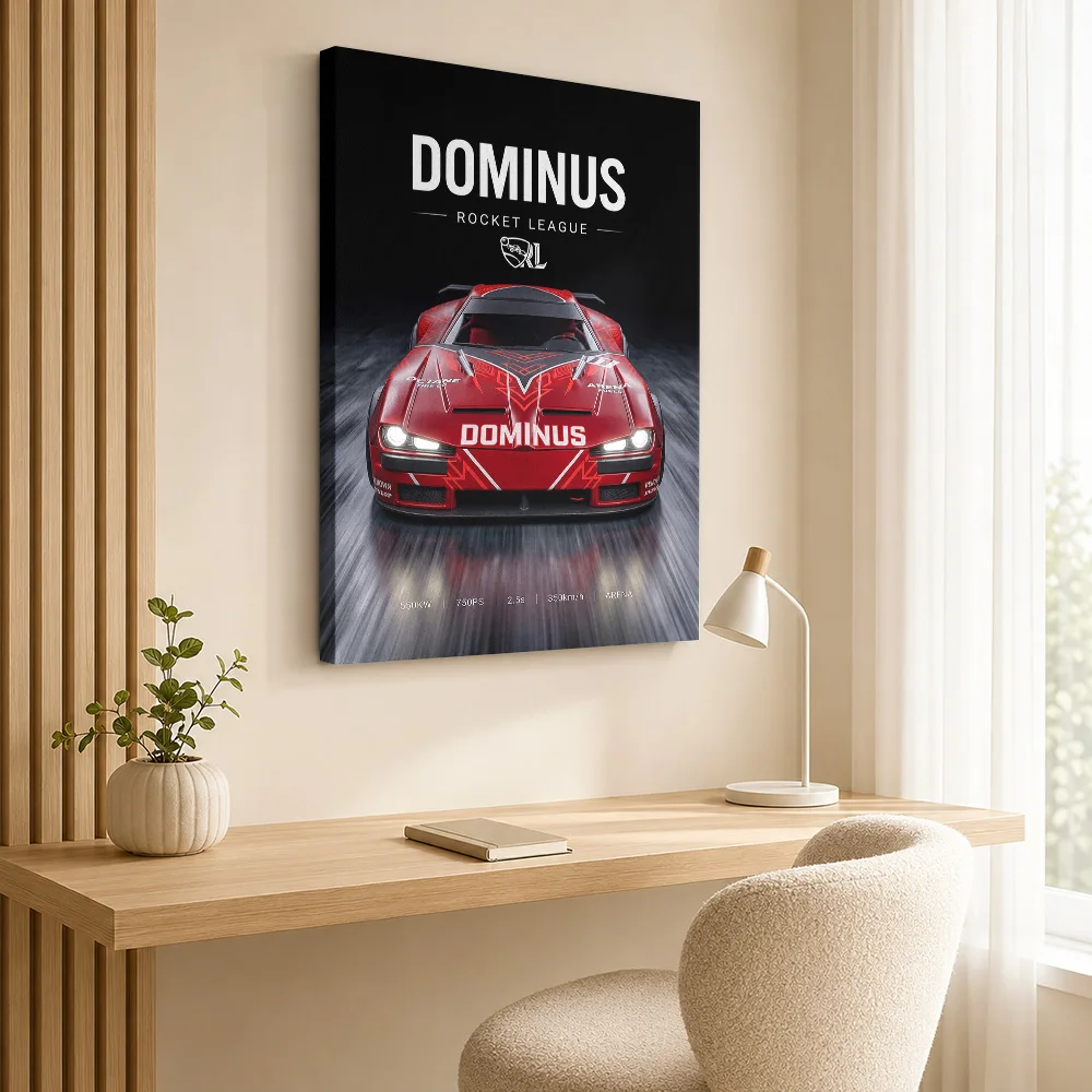 Sleek Race Rocket League Dominus Car Canvas Poster Personalized Photo Digital Illustration Style Canvas Wall Art Bedroom Decor