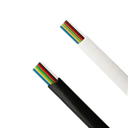 25 meters Flat electrical wire 20251 28AWG 6Core Black/White PVC sheath flat cable wire for RJ12 6P6C telephone Cable