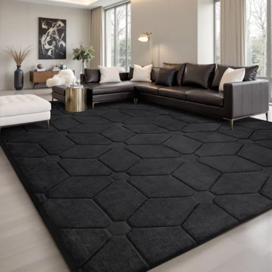 

Soft and Fluffy 9x12 Area Rug in Grey for Living Room Bedroom Playroom and Room Machine Washable NonSlip Carpet Rug Ideal for H