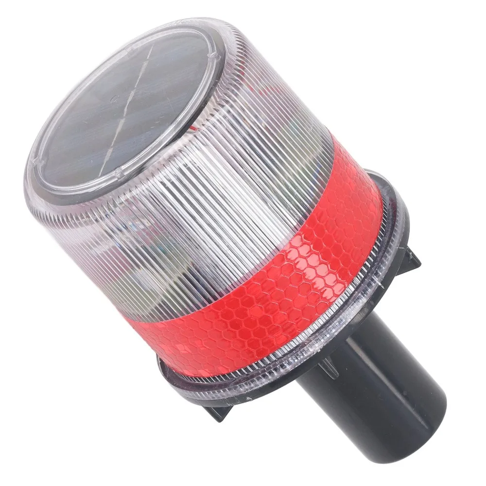 PC Shell LED Alarm Light Waterproof Switch Control Warning Beacon Light Reflective Design Solar Powered