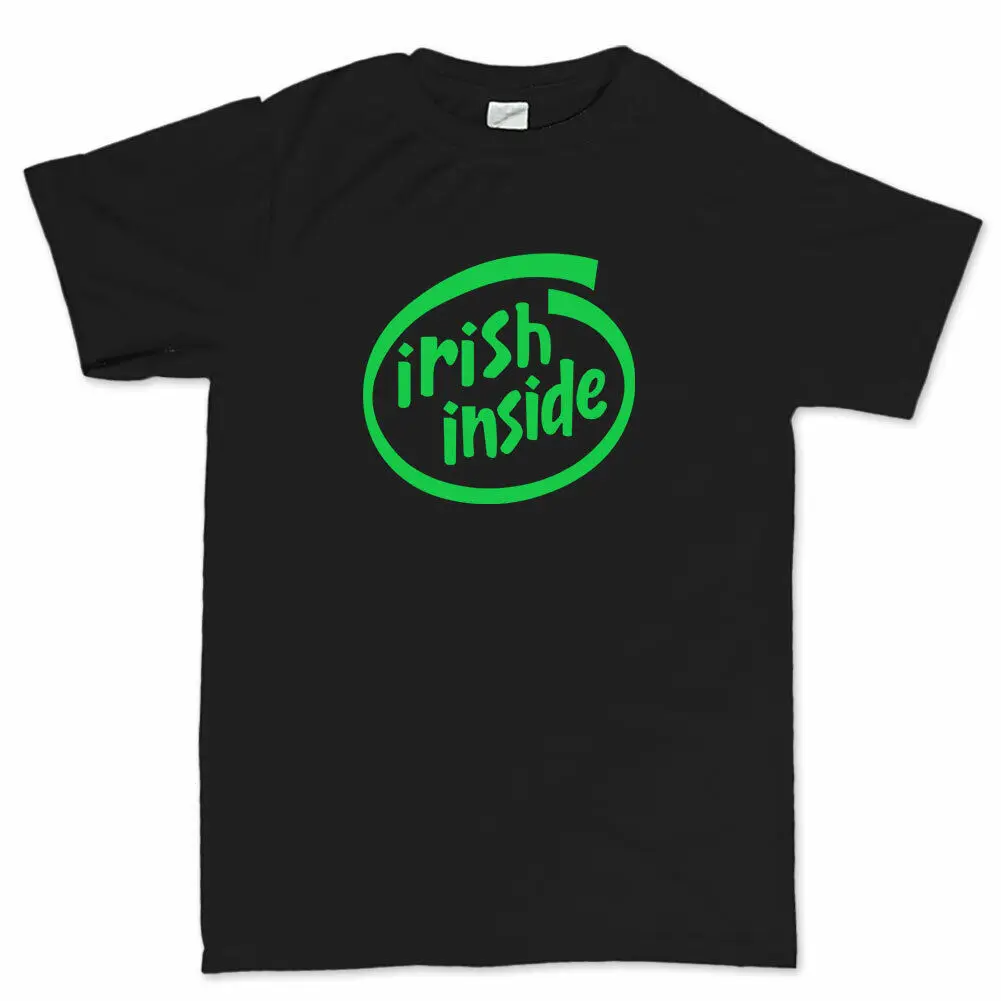 

Irish Inside Intel Paddys Day Leprechaun Shamrock Clover T shirt Tee T-shirt