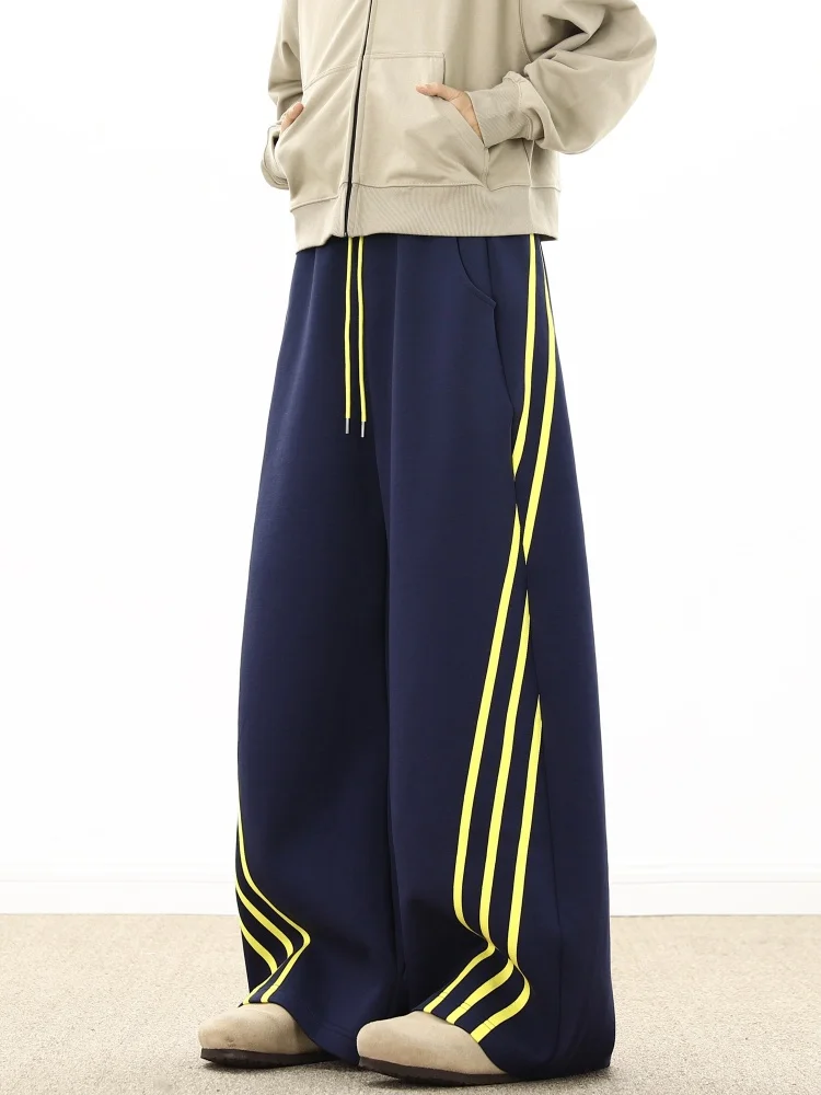 

Мужские спортивные брюки American Sle Tee Bars для весны и осени, широкие, прямого кроя, повседневные, свободные, с карманами