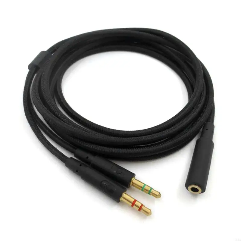 

HXBA Replacement 3.5mm 2 in 1 Gaming Headset Extend Cable For HyperX Cloud II/for Alpha/Cloud Flight Headphone For Comp