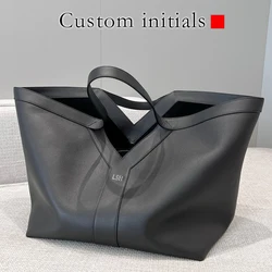 Custom Initials Oversize Tote Bags For Women Luxury Designer Handbags Purses 2024 New In PU Large Capacity Top Underarm Shoulder