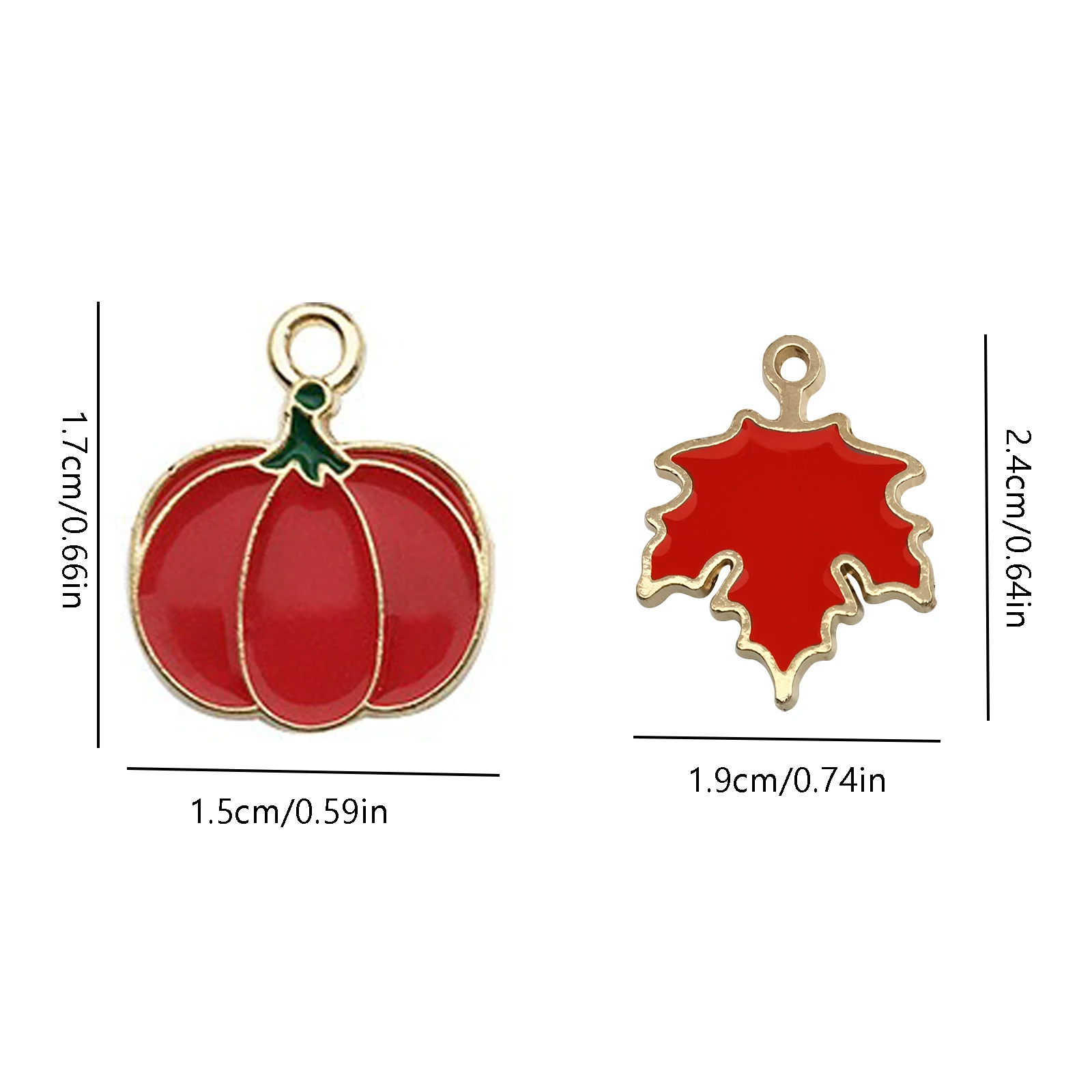 10Pcs Autumn Maple Leaf Charms for DIY Jewellery Making