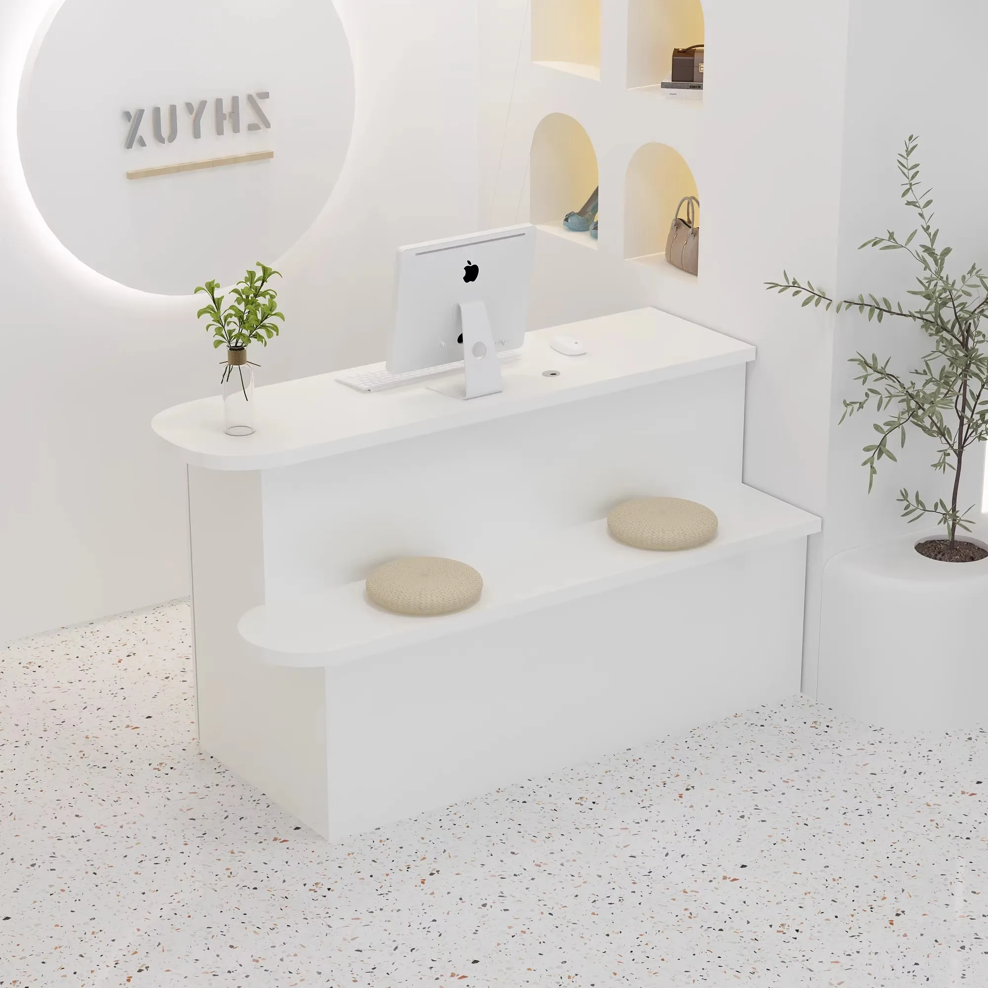 

Cash registerSimple clothing storeBeauty salonnail salonSmall bar tableSimple front deskReception counter