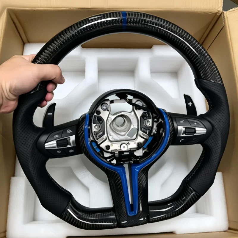 

Customized Carbon Fiber Leather Car Steering Wheel F06 F30 F07 F10 F20F35 F36 X5 M6 E90 Accessories Steering Wheel For BMW M3