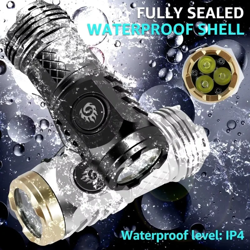 Powerful Super Bright Handheld Flashlight USB C Charging Waterproof Adjustable Brightness Torch for Camping Hiking Emergency