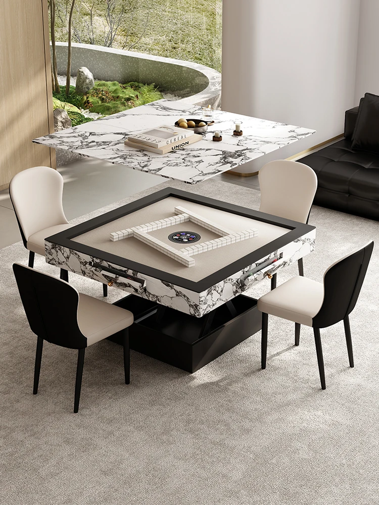 A Slate coffee table, mahjong dining table, two integrated households, small apartments, electric lifting