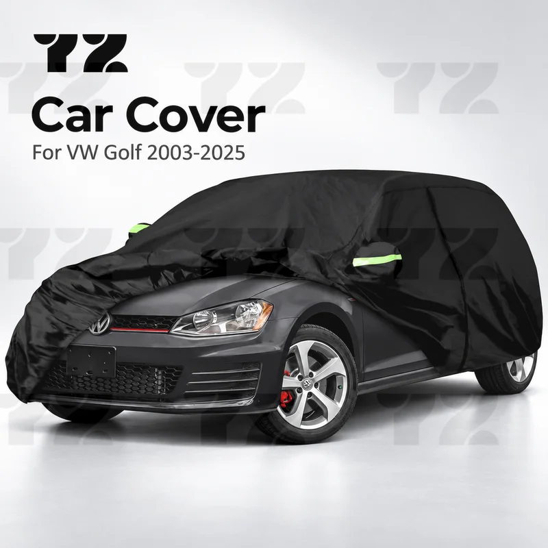 YZ  Waterproof Car Cover Replace Custom For VW Golf 2003-2025 with Zipper Windproof Bands for Snow Rain Dust Hail Protection