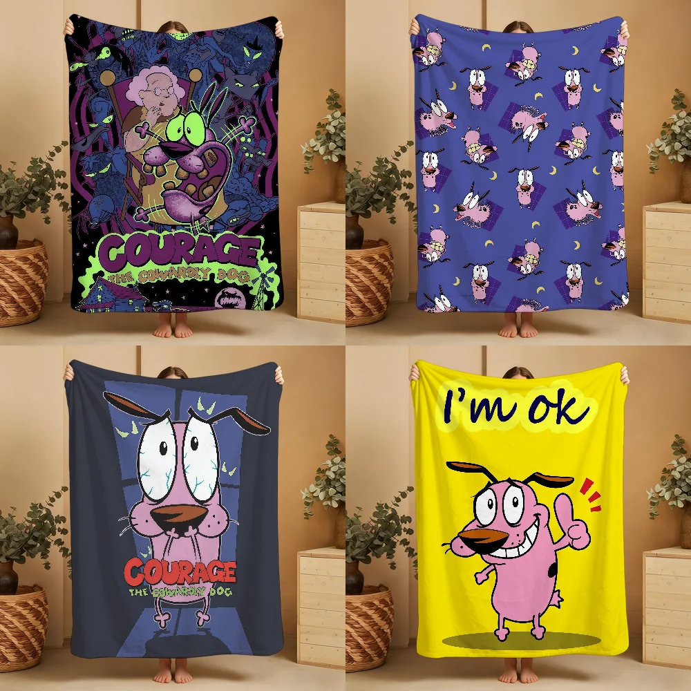 C-COURAGES-ES Blanket Throw Dog Super C-CowardlyS-ES Cosy Plush Living Room Sofa Couch Childish Birthday Gifts
