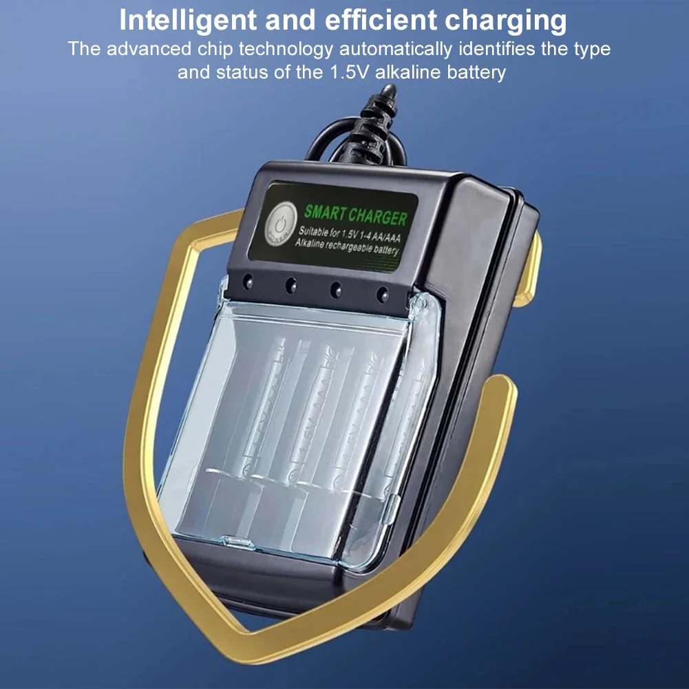 4 فتحات شاحن بطارية شحن مستقل شاحن ذكي سريع شاحن بطارية ذكي لشاحن بطاريات AA/AAA 1.5 فولت