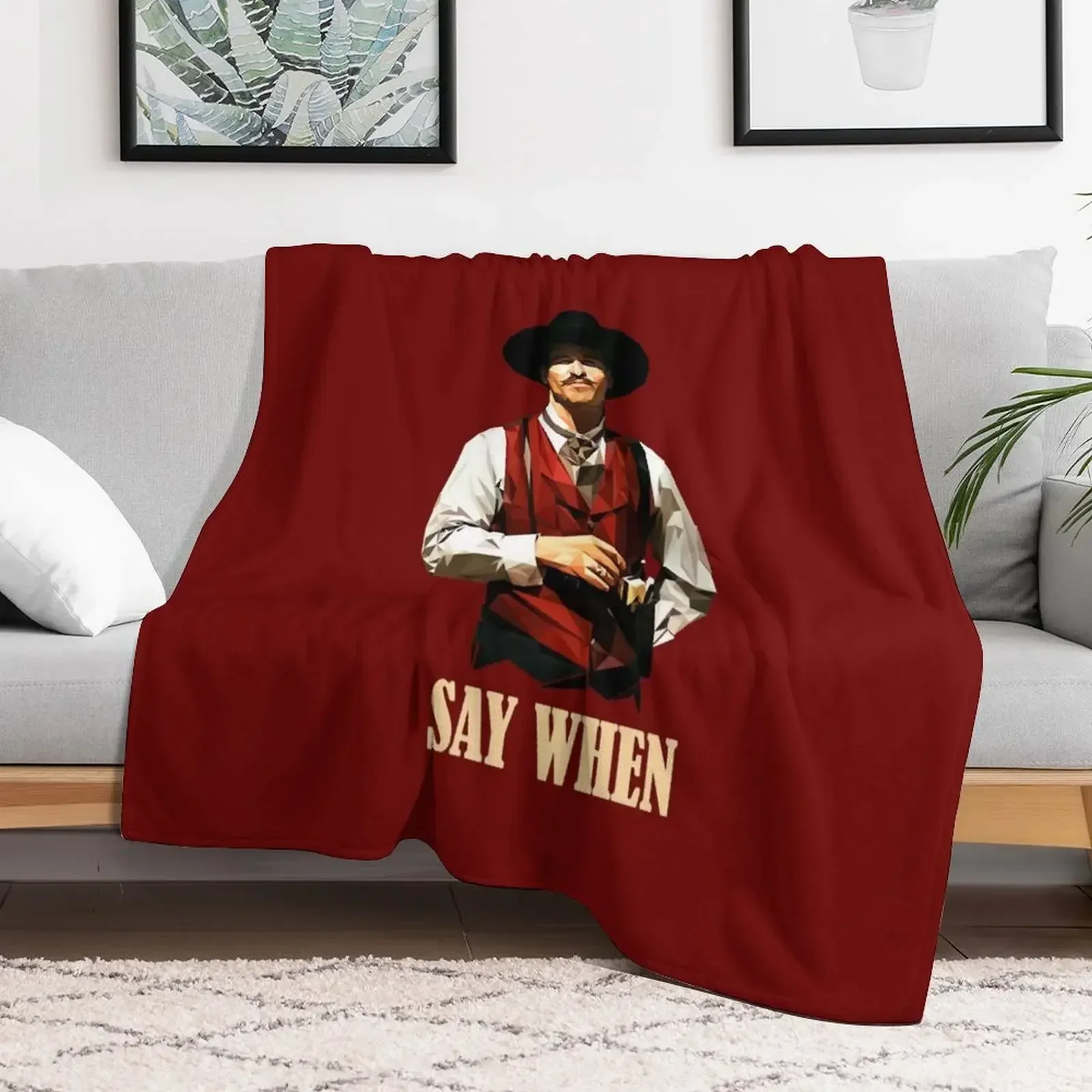 Doc Holliday Say When Throw Blanket halloween Warm Blankets