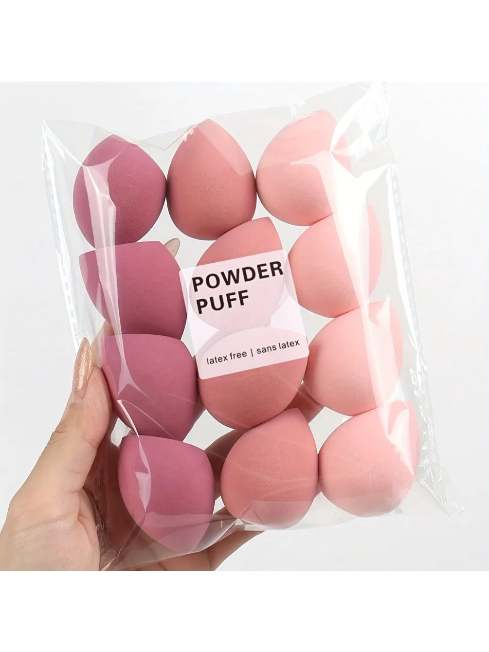 Éponges 12 pièces-sans latex, double usage pour liquide/crème/poudre, éponges de maquillage multicolores pour tous les types de peau, vente en gros