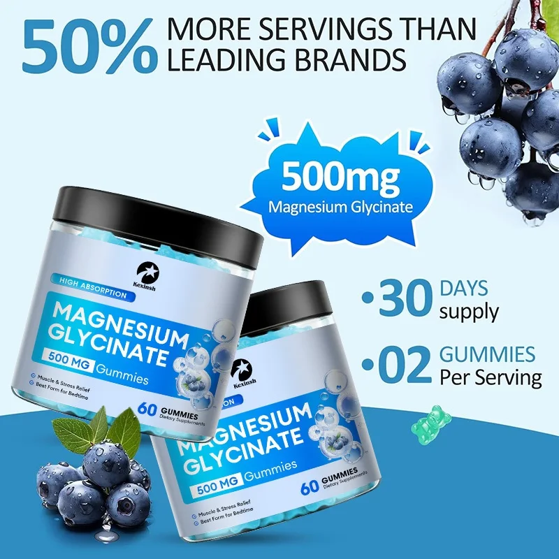 

Magnesium Glycinate Gummies Stress Relief Sleep Support Memory Improvement Healthy Sleep Promotion Nutritional Supplement