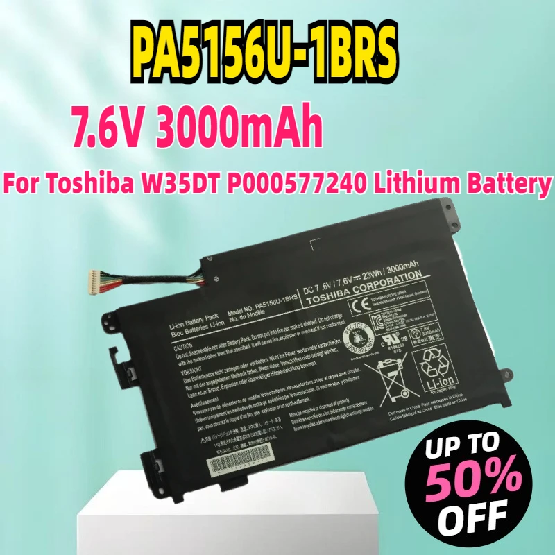 

Литий-ионный аккумулятор для ноутбука PA5156U-1BRS 7,6 В 3000 мАч для Toshiba W35DT P000577240 Литиевый аккумулятор