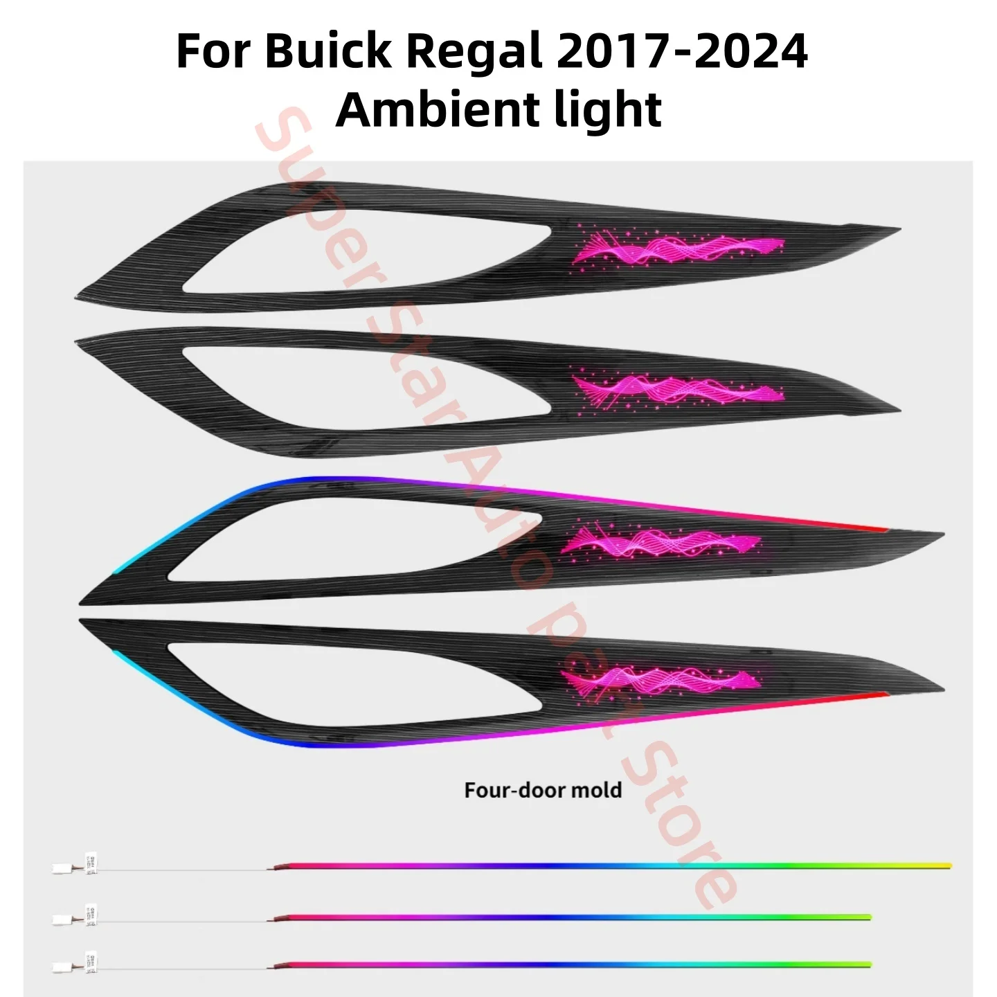 Ambient Light Trim Strip Fit for Buick Regal 2017-2024 LED Atmosphere lamp automotive interior lighting upgrade Car accessories
