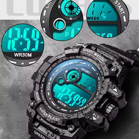 New Cool Luminous Men Sport Watch Silicone Strap Military Wrist Watch Led Calendar Waterproof Digital Watch relogio masculino