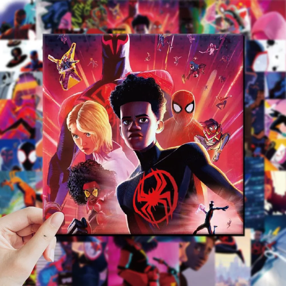 10/30/62PCS Disney Cartoon Spiderman Stickers attraverso il Spider-Verse Anime Graffiti decalcomanie impermeabile Cool Sticker per bambini giocattolo