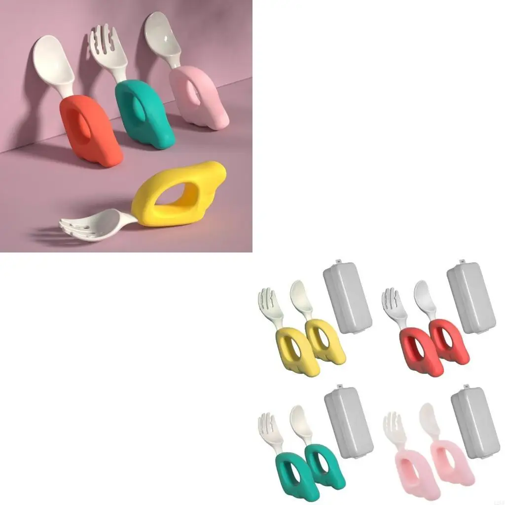 

Portable Fork Spoon Kids Infant Tableware Set Baby Kitchen Dinnerware Tool 425F