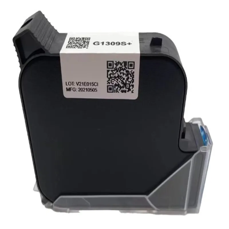 G1309S 25.4mm High Quality TIJ Online Handheld Inkjet Printer Ink Cartridge Fast Drying Water-proof Solvent Black Ink