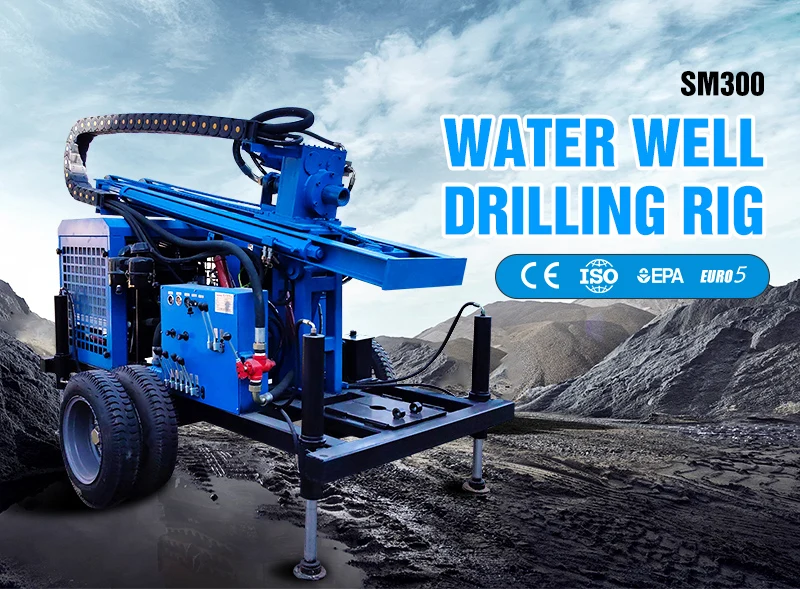 

Customized SM300 Portable Diesel Small Pneumatic Water Well 300m Borehole Drilling Machine Deep Well Rotary Drilling Rig