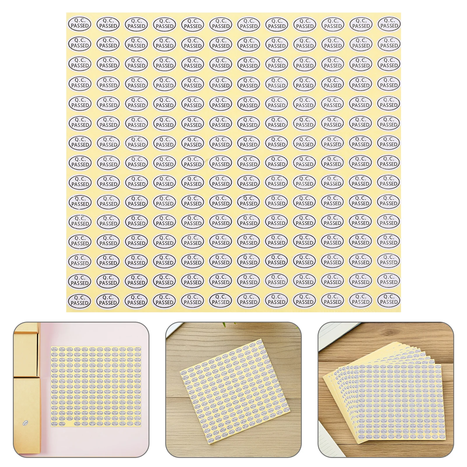 

6 Bags Pass Inspection Self-Adhesive Quality Control Labels Stickers Oval Shape Stick On for Boxes Bottles Plastic Walls