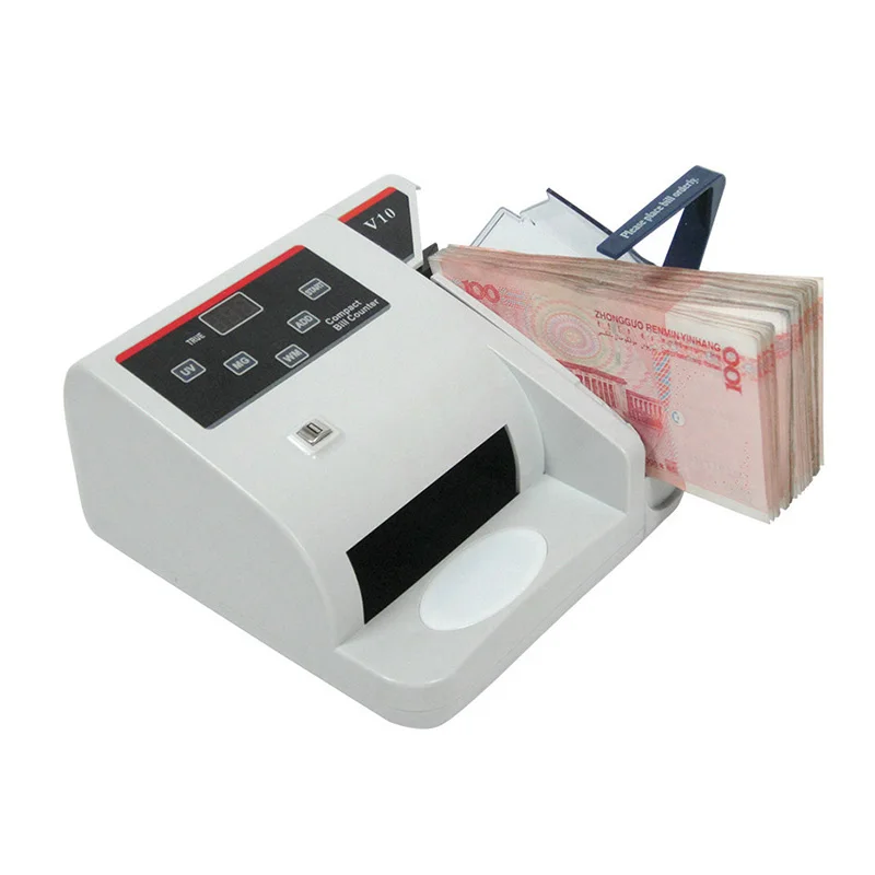 Pratico contatore di note Rilevatore di note finte V10 Macchina per il conteggio dei soldi portatile Rilevamento di note bancarie finte Contatore di denaro