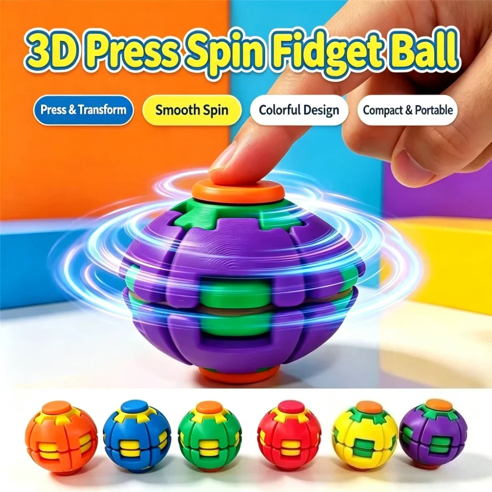 New Fingertip Rotating Ball 3D Printing Stress Relieving Ball Pressing Rotating Fingertip Gyroscope Puzzle Portable Fun Toy
