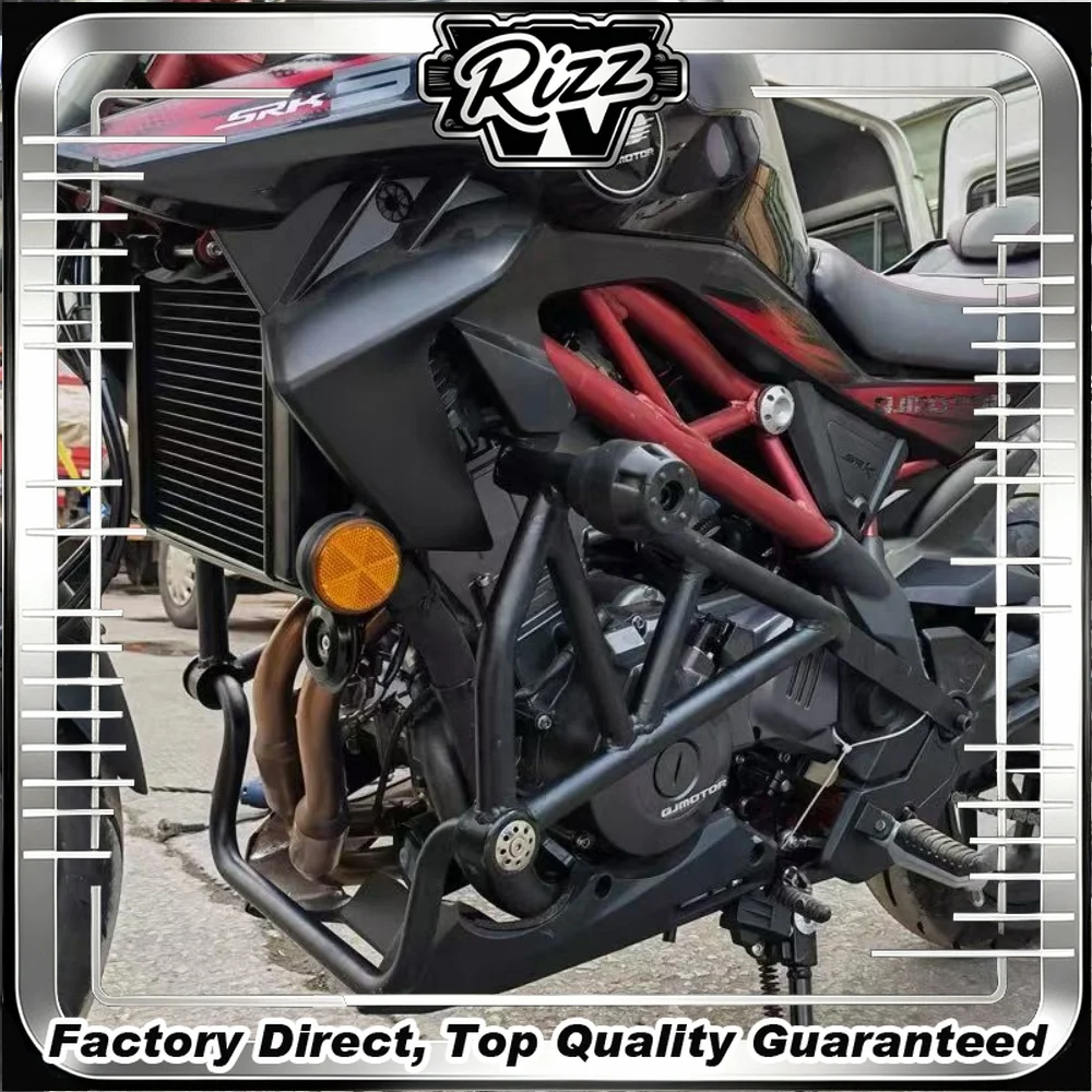 For QJMOTOR TR350, the modified accessories include the racing bumper, anti-damage guardrail and protective shield.