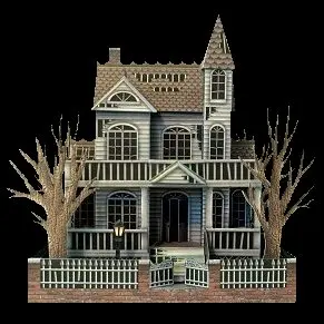 Horror mistério casa assombrada edifício halloween 3d modelo de papel sólido diy artesanato brinquedo