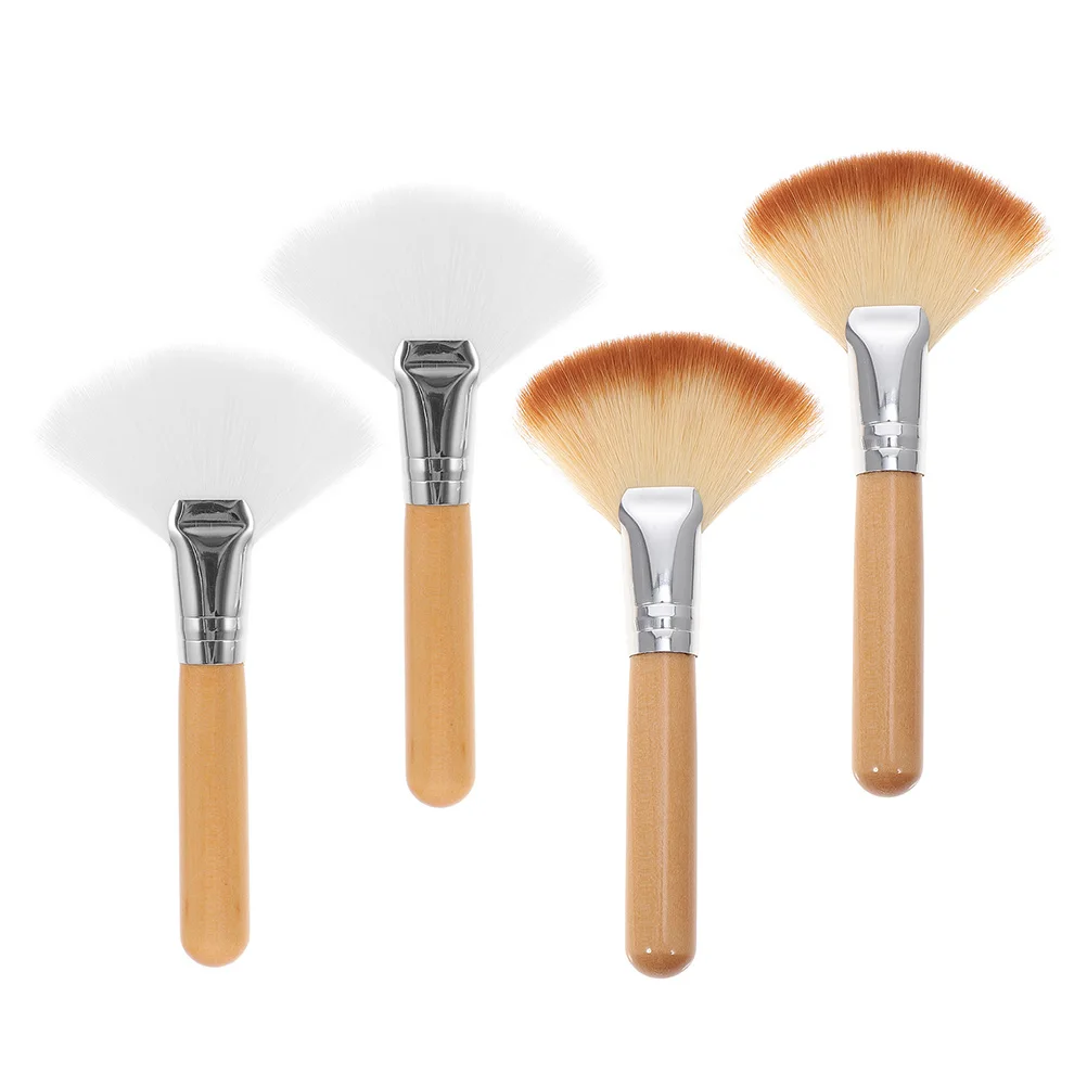 مجموعة فرش مكياج بودرة مكونة من 4 قطع، مجموعة فرش وجه ناعمة عالية الكثافة للنساء، أدوات مكياج أحمر الخدود، أداة توزيع الصالونات #6