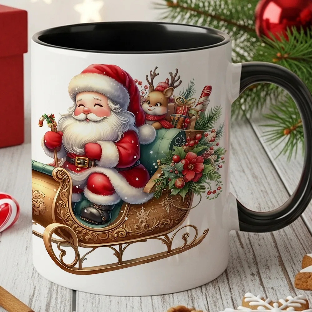 Santa Claus Mug – Hot Beverage Mug | Suitable for Hot or Cold Drinks; Great for Holidays or Birthdays | Cheerful Design | Durable Drinkware for Coffee Bars