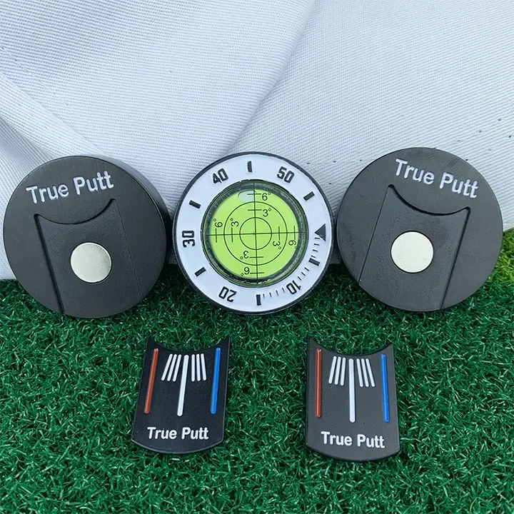 High Precision Golf Green Reader with Magnetic Ball Marker and Box Golf Putting Aid Golf Slope Putting Level Reading Ball Marker