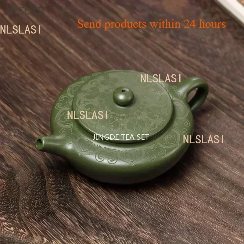 앤틱 이싱 퍼플 클레이 티팟 원광석 그린 머드 필터 차 인퓨저, 수제 뷰티 티 포트, 중국 Zisha 찻용품, 170ml