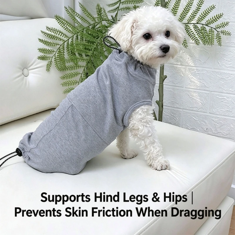 Cats Recovery Wear with Two Leg Openings and Body Coverage for Routine Wound Care, Everyday Resting and Movement B03E