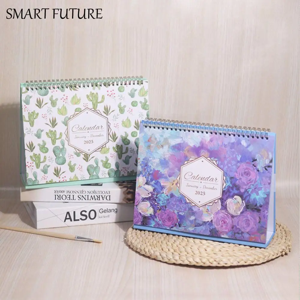 

12-Month 2025 Desktop Calendar Efficient Scheduling Countdown Table Planner Calendar Agenda Schedule Organizer