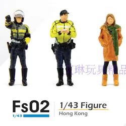 Resin 1:43 Traffic Police And Girl Doll FS02 Scene Set Suitable for 1/43 Scale Car Model DIY Display Decoration