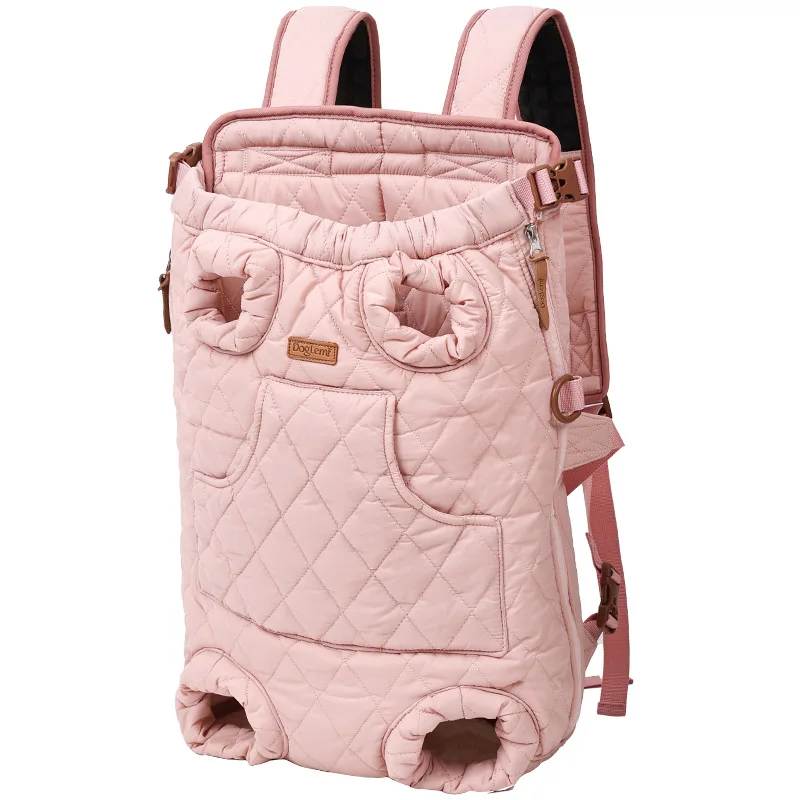 Winter Thickened Pet Outdoor Carrying Strap Chest Backpack Hands-free Warm Backpack