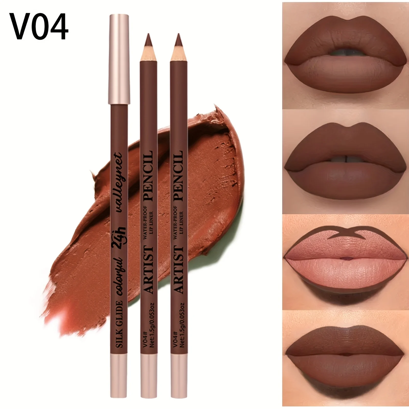 Matita labbra in velluto opaco 8 colori, colore nudo, resistente, impermeabile e resistente al sudore, adatta per matita labbra invernale