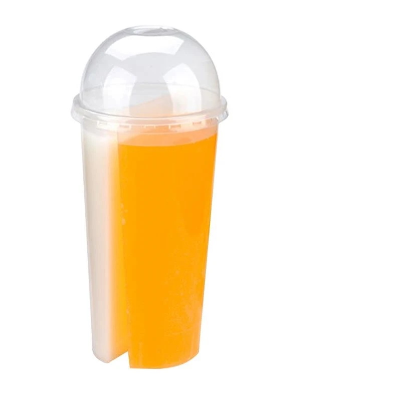 700ml Creative Special Thickness Double Grid Disposable Plastic Cup Hot Cold Drink Juice Share cup Couple sharing cup ni97