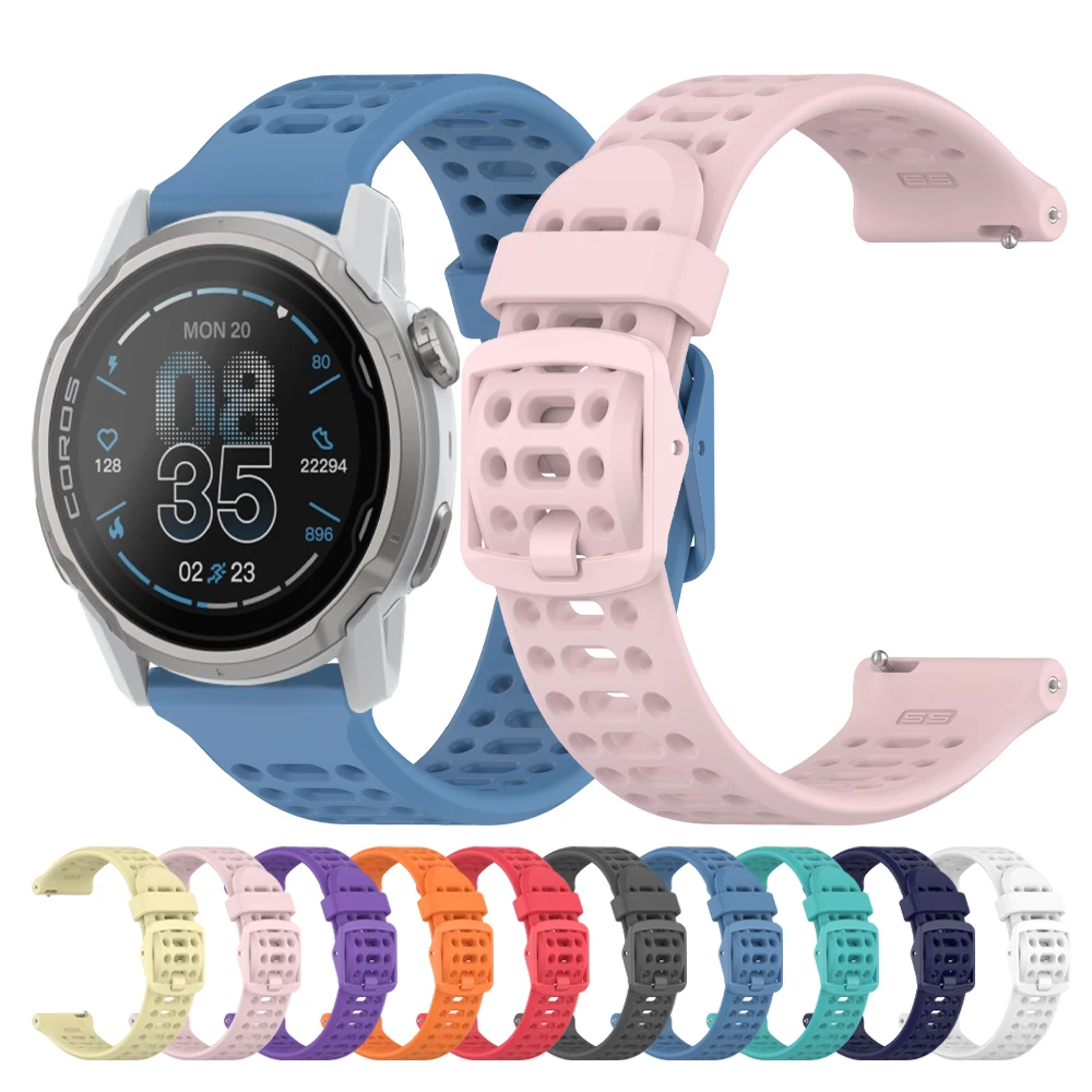 حزام سيليكون رسمي لساعة COROS APEX 4 42 مللي متر/APEX 2 2Pro/PACE 3 2 حزام ساعة لساعة هواوي GT6 5 Sport 20 22 مللي متر حزام سوار