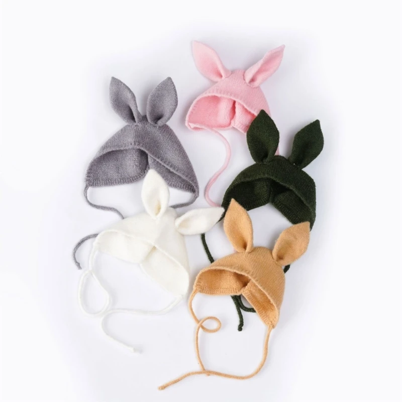 Infant Photo Props Cap Rabbit Ear Hat Photo Shooting Props Newborns Bunny Costume Baby Unisex Shower Gift Photo Headwear