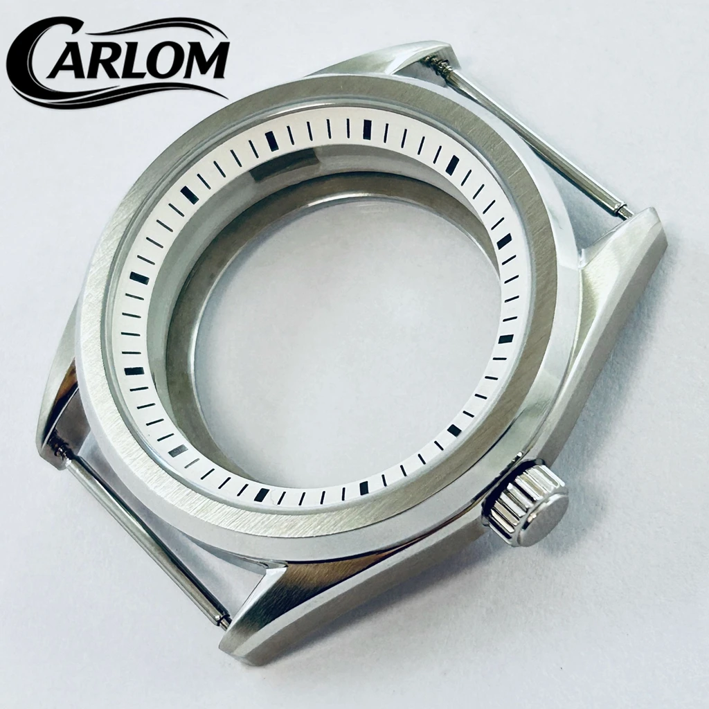 40mm NH Watch Case Fit NH34 NH35 NH36 NH38 NH39 NH70 Movement Sapphire Glass White Black Silver Chapter Ring Watch Parts