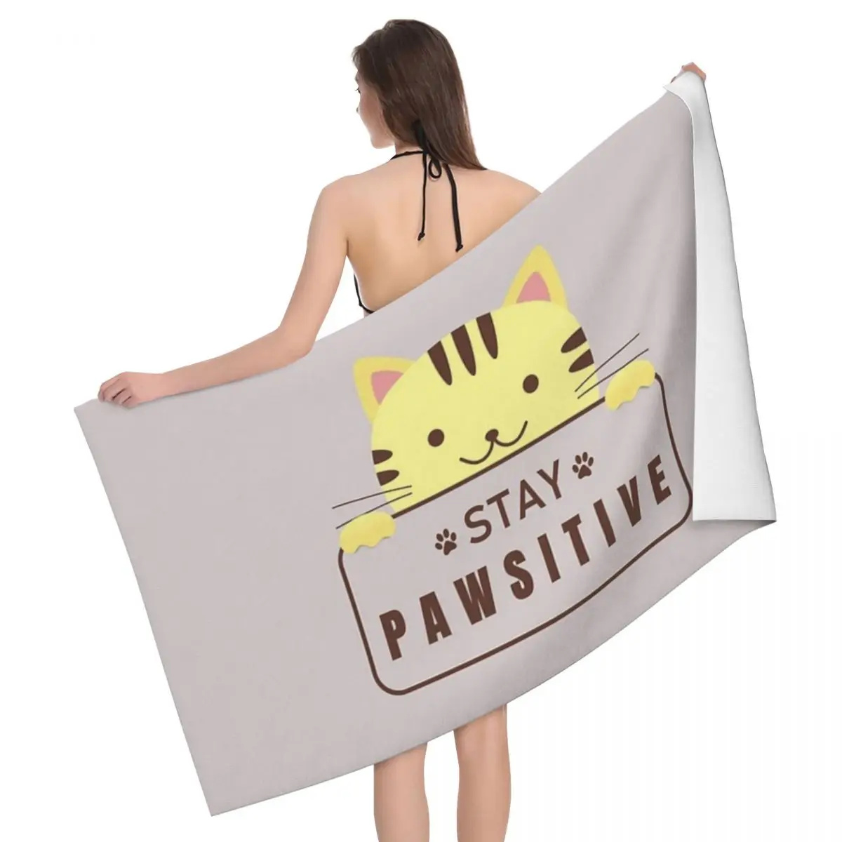 

Stay Pawsitive (3) 80x130cm Bath Towel Water-absorbent For Travelling Holiday Gift
